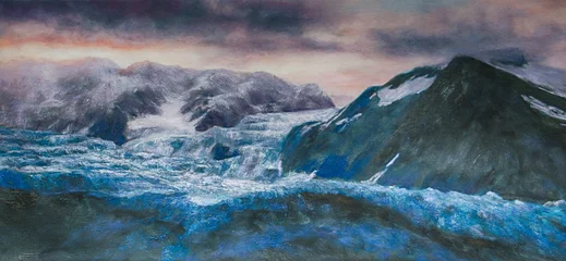  Küste Wellen Gemälde Ölgemälde Kunstdruck artprint © artefacti