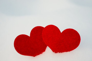 Two red hearts