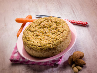 cake with almonds and carrots