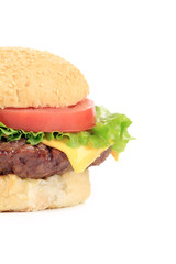 Appetizing fast food hamburger.