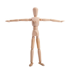 Wooden figure dummy, isolated on white