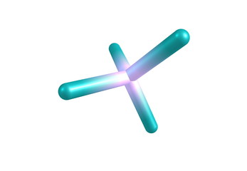 Tetrachloromethane molecular structure isolated on white