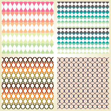 Set of colorful seamless patterns