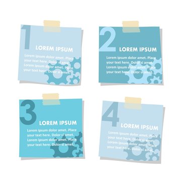 Set Of Isolated Post It Stick Notes Papers, Vector Illustration