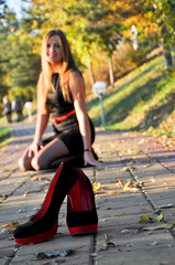 young girl on a walk