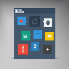 Vector flat UI design trend set icons.