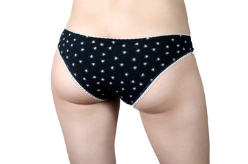 Female buttocks in black panties