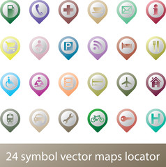 24 services icon set locator