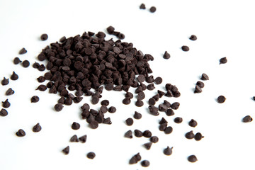 Chocolate chips, isolaed on white background