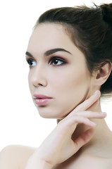 Obraz premium Portrait of the beautiful woman with a professional make-up