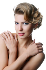 Naklejka premium The beautiful woman. A photo of the beautiful sensual woman with