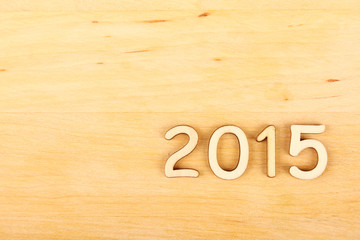 Wooden number in 2015. New Year