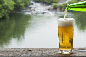 Beer pouring .