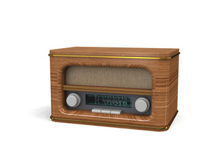 Retro radio 3d illustration