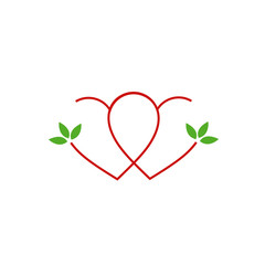 Two Hearts with leaves- logo for matrimony or wedding services