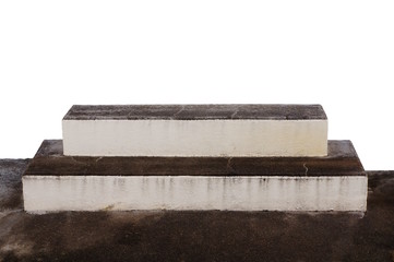 Hintergrund freigestellte Treppe mit zwei Stufen