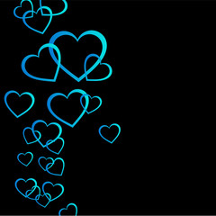 Floating Blue hearts background