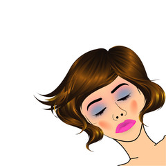 beautiful lady with golden highlights on hair