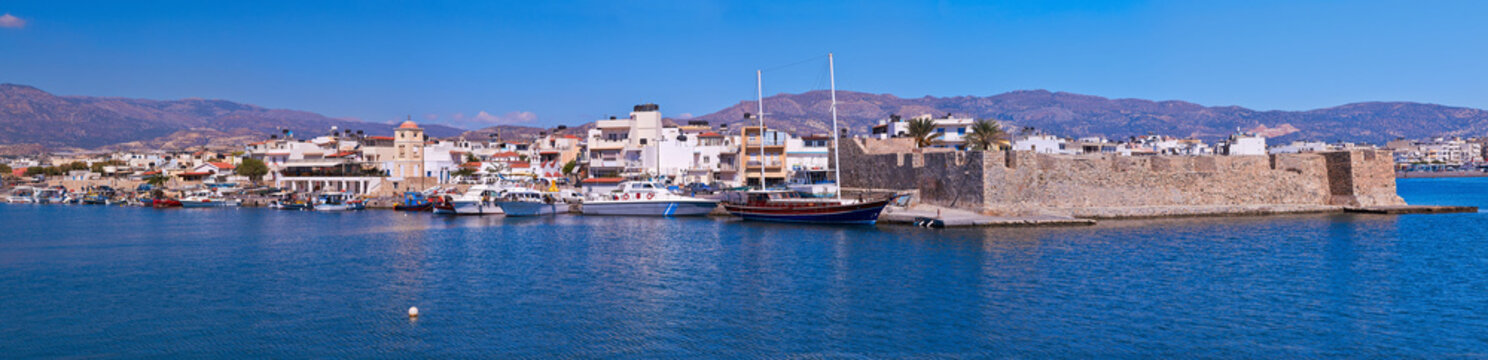 Panoramic view of fortress at Ierapetra in Crete, Greece.