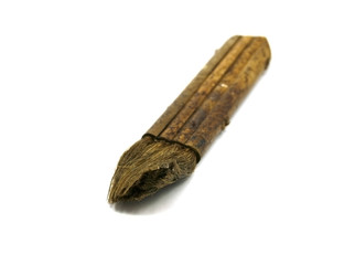 old dirty paint brush isolated on white background