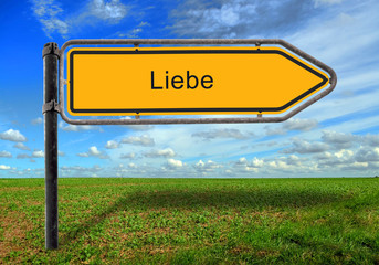 Obraz premium Strassenschild 17 - Liebe
