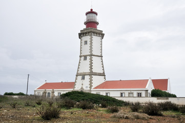 Fototapeta na wymiar Lighthouse of Espichel cape, Sesimbra (Portugal)