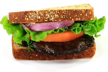 Vegetarian Sandwich with Grilled Mushroom.