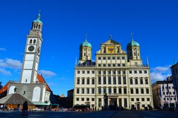 Fototapeta na wymiar Augsburg Rathausplatz