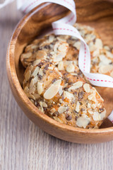Cookies with chocolate and almonds