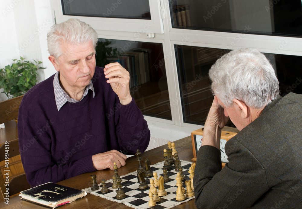 Wall mural playing chess