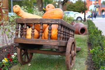 Wagon full of pumpkins