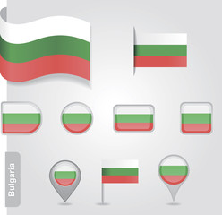 The Bulgarian flag - set of icons and flags