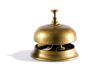 Fototapeta na wymiar Vintage brass service bell