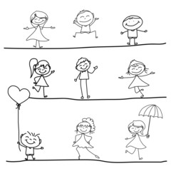 hand drawing cartoon happiness