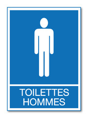 Panneau toilettes hommes.