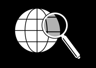 Globe and magnifier