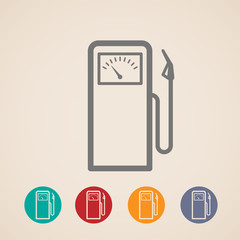 set of gas pump icons