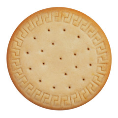 Round cookies on a white background