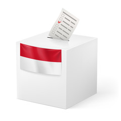 Ballot box with voicing paper. Monaco