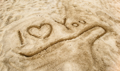 I love you - Ich liebe Dich - Sand - Strand - Herz