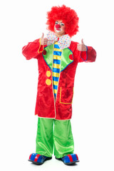 Clown zeigt Daumen hoch
