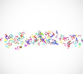 Fototapeta na wymiar Colorful music notes background vector