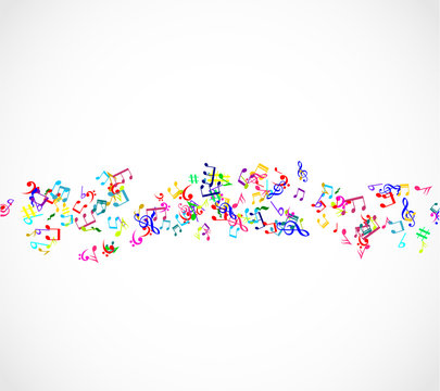 Colorful music notes background vector