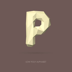 Low Poly Alphabet Letter P