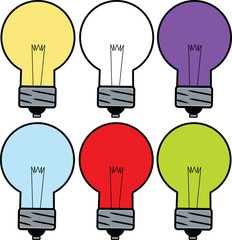 Assorted Cartoon Lightbulbs