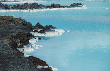 The blue lagoon geothermal bath.