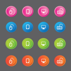 Hardware computer icons,vector