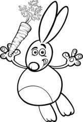 rabbit with carrot coloring page