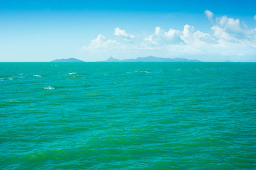 Plakat Sea landscape with blue sky and clouds