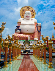 Big statue of smiling Buddha.Thailand, Koh Samui